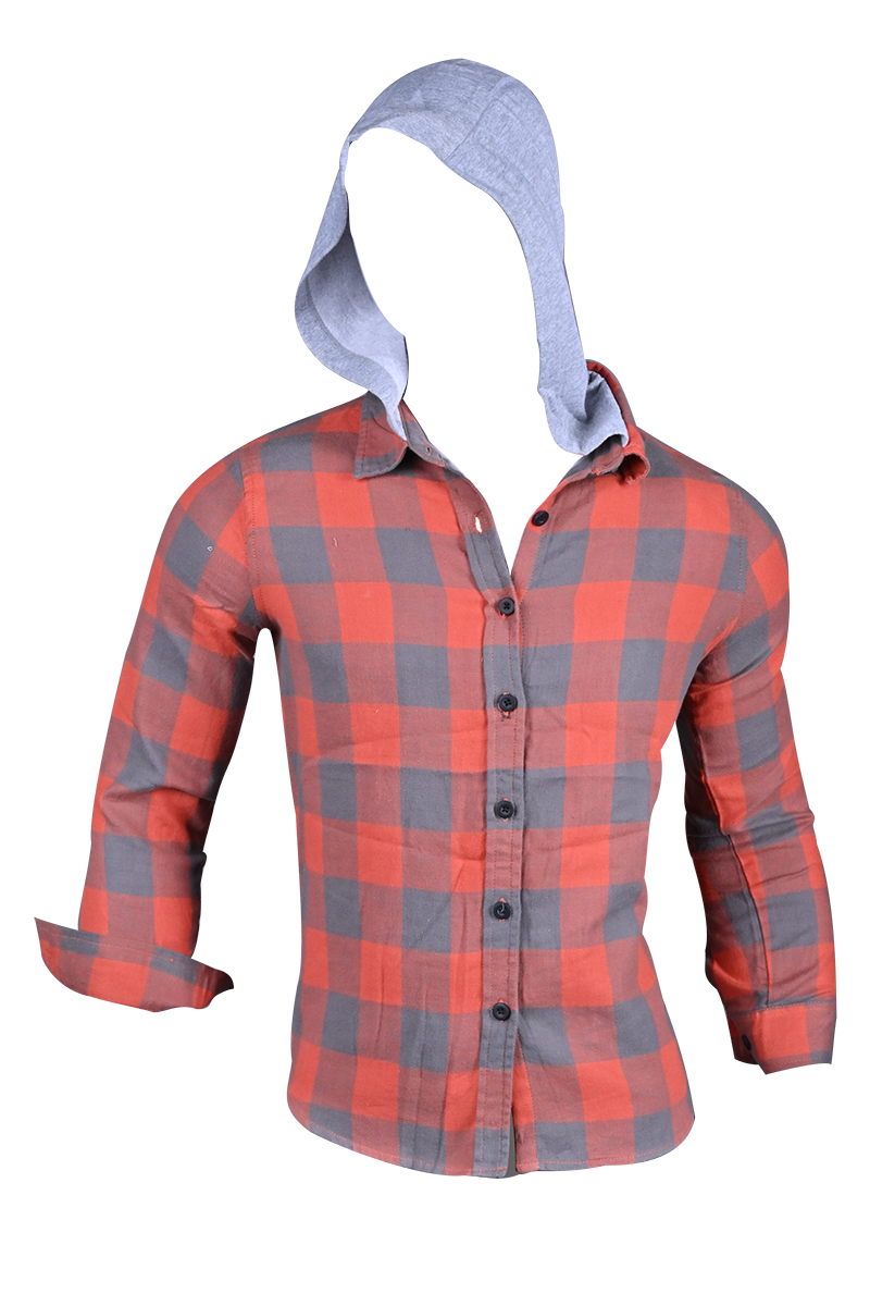 Men's Flannel Hooded Shirt